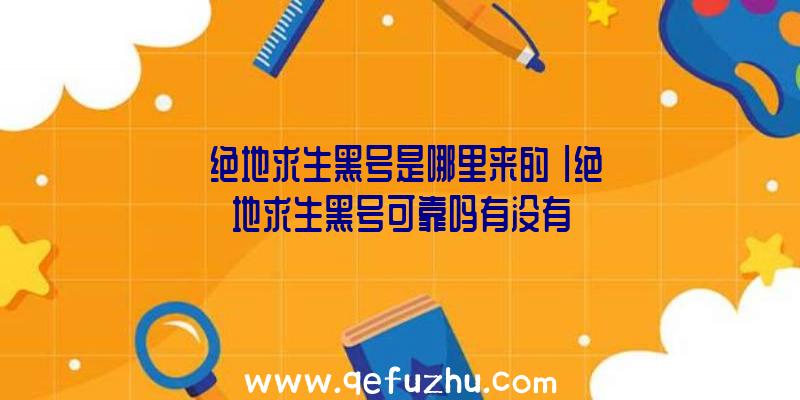 「绝地求生黑号是哪里来的」|绝地求生黑号可靠吗有没有